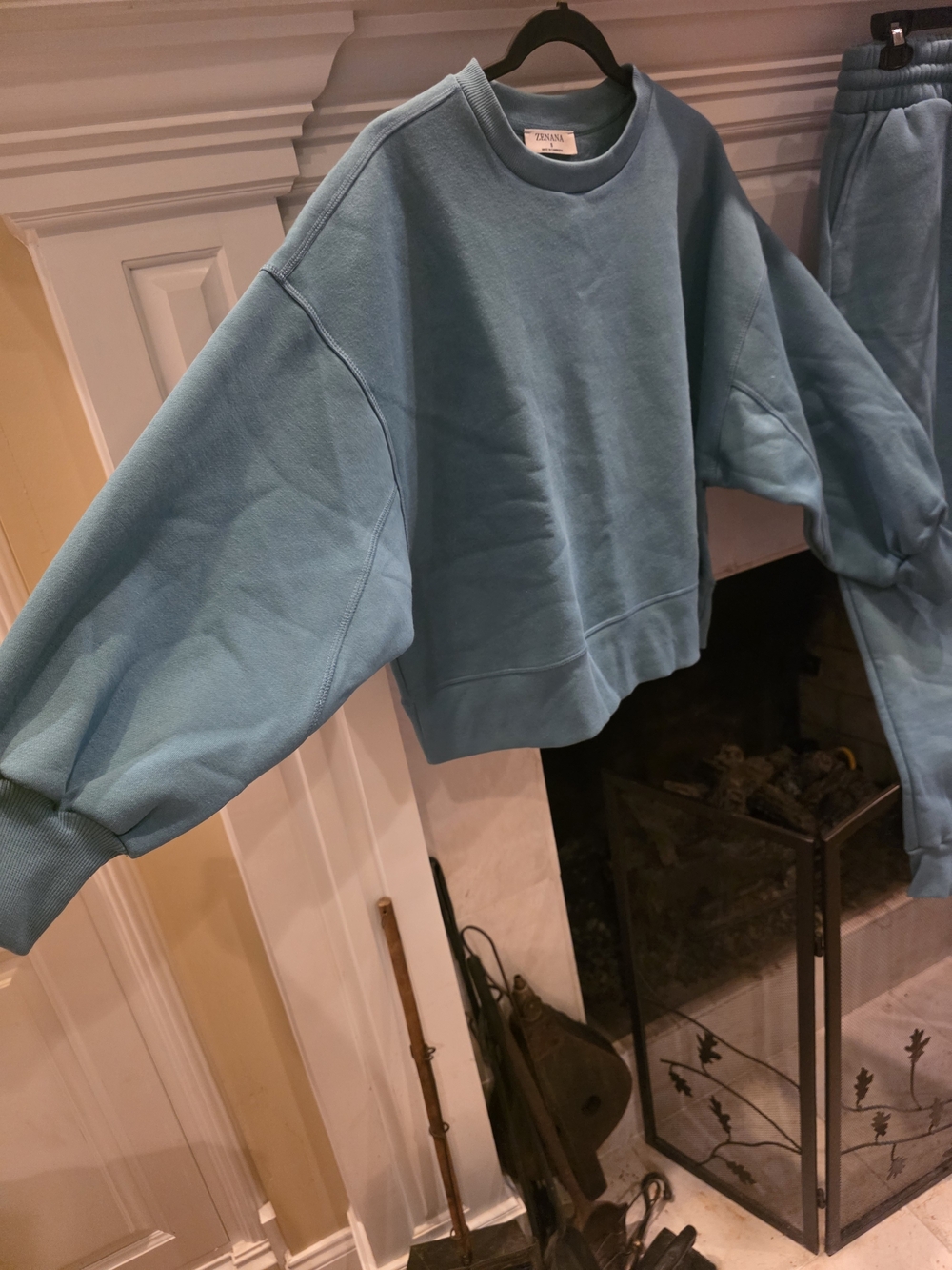Zenana Outfitters Teal/slate Blue Cozy Sweatshirt & Joggers Set - Picture 3 of 7